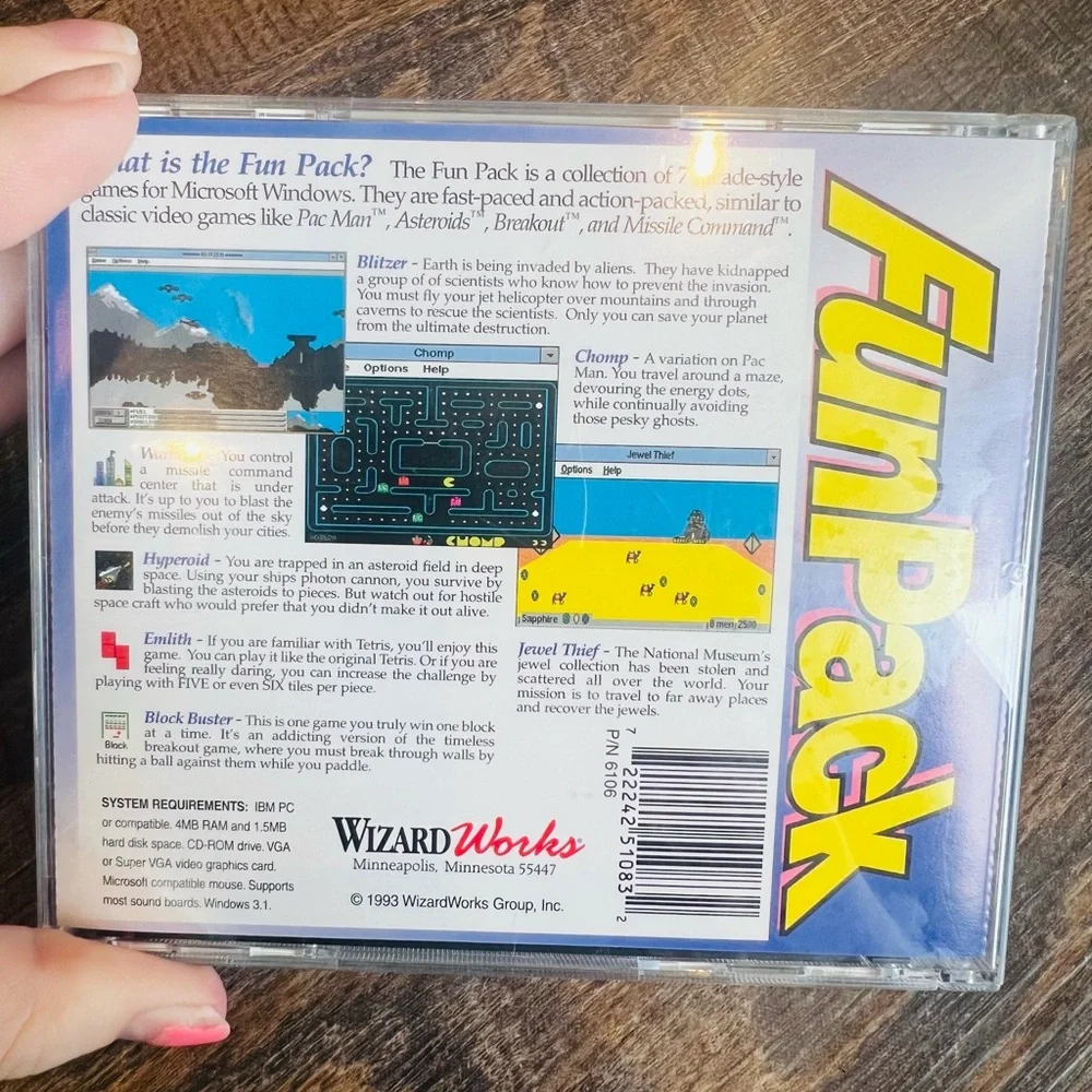 FunPack – 7 Action-Packed Arcade Games! (1993, WizardWorks CD-ROM for Windows)